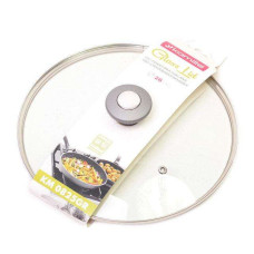 Крышка стеклянная с металлическим ободком 26см Kamille 0825GR